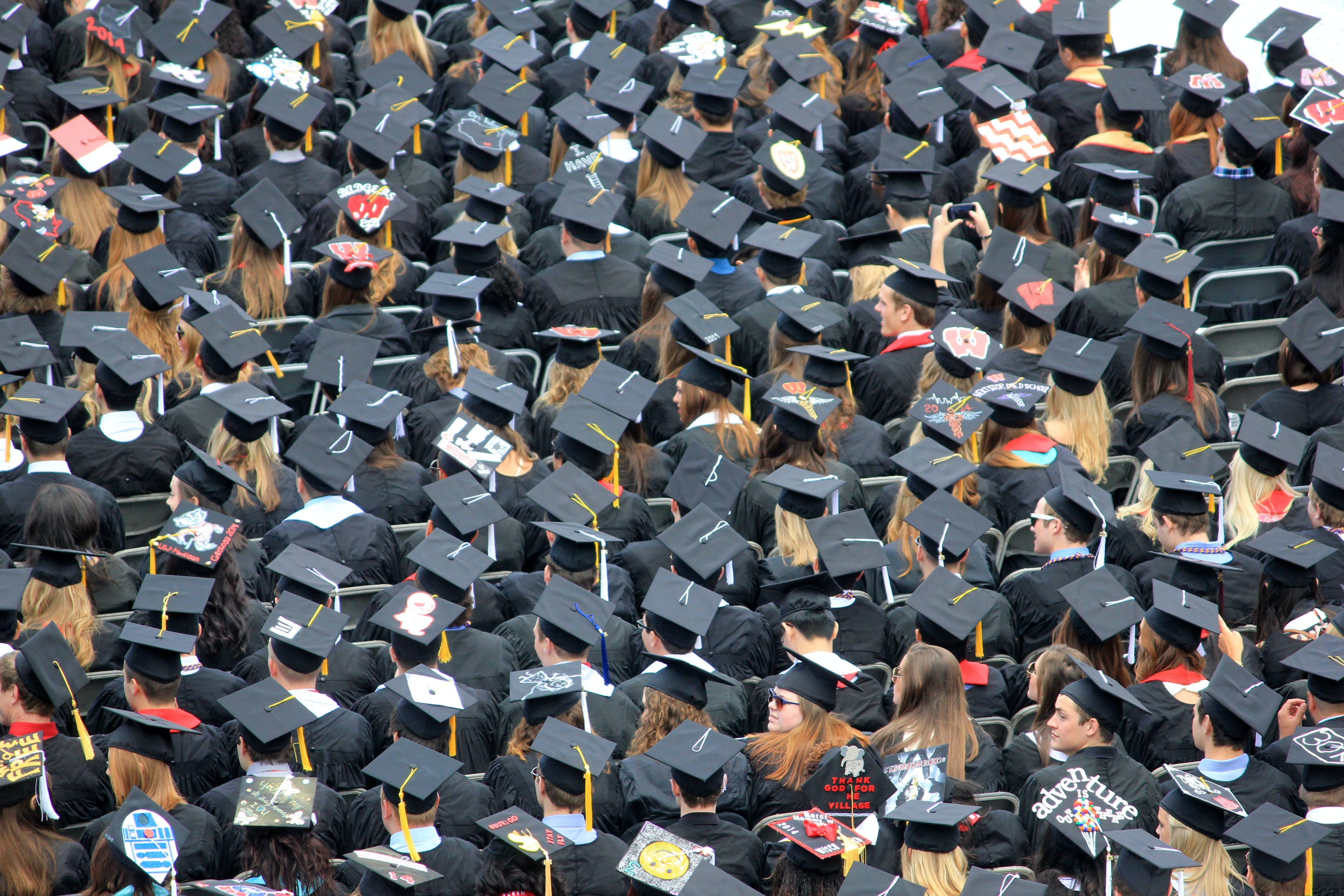 Graduates at a graduation ceremony