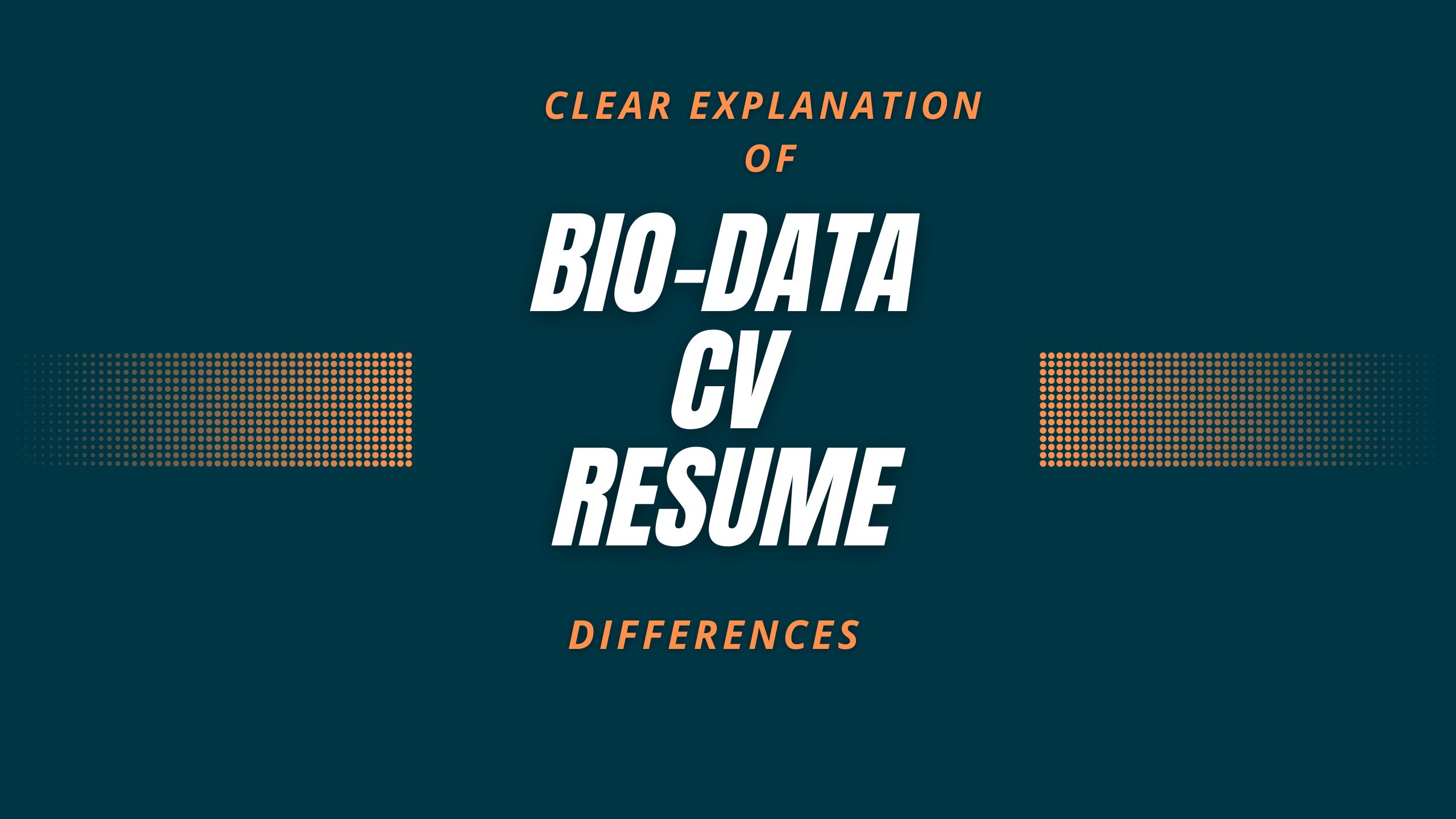 What is the difference between bio-data and CV and resume illustration
