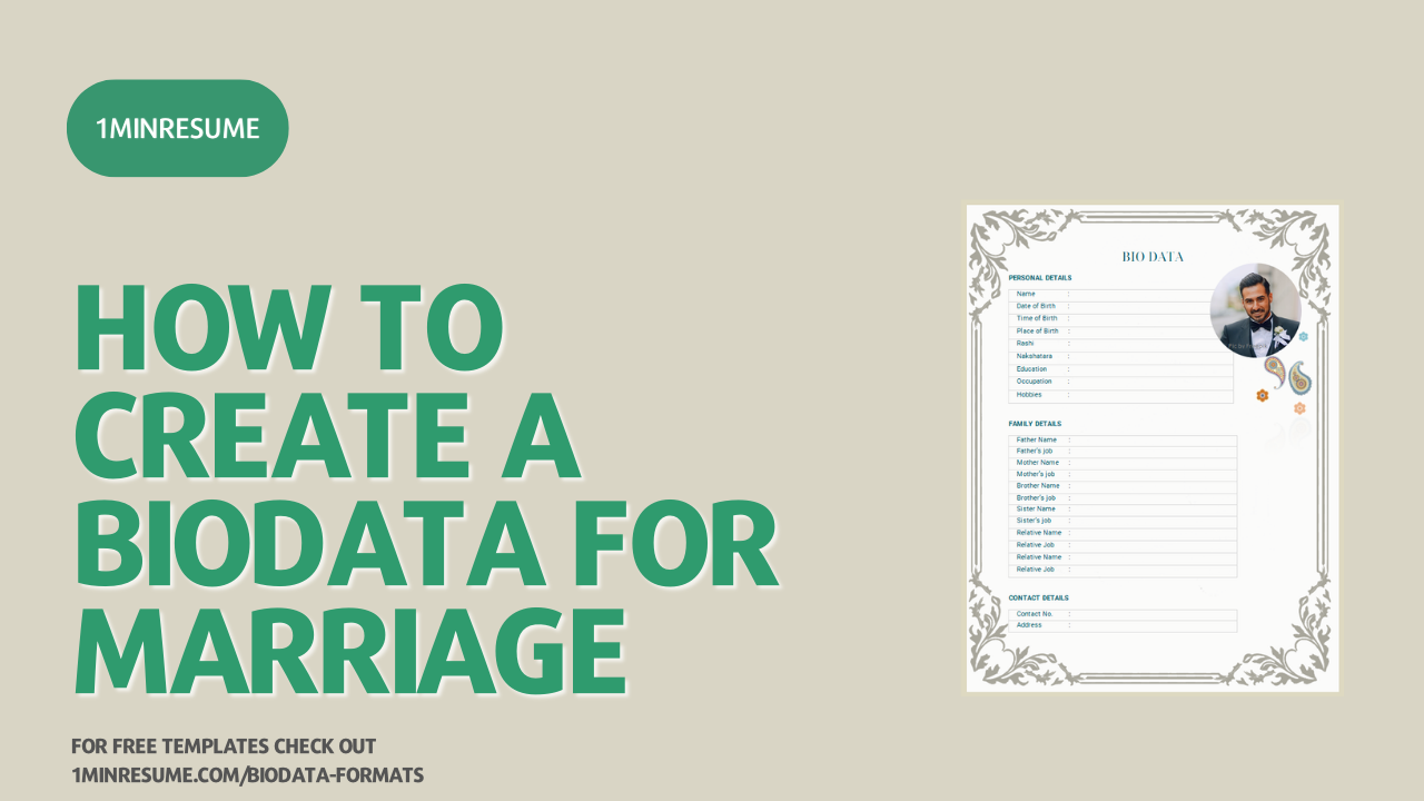 How to create a biodata for marriage illustration