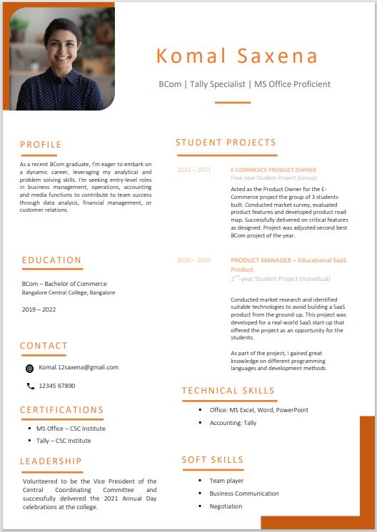 Best Resume Examples 2024 For Freshers Kylie