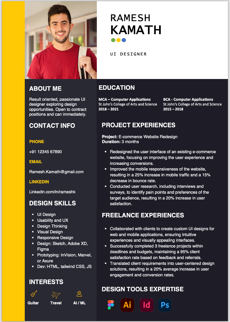 resume format mca freshers free download